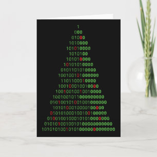 Spaßiger Binär-Weihnachtsbaum-Computerprogrammiere Karte