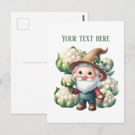 Spaßiger Blumenkohlbauer anpassbar Postkarte (Vorne/Hinten)