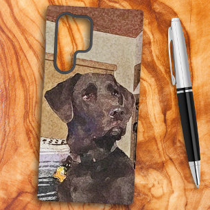 Spaßiger Chocolate Labrador Retriever Wasserfarben Samsung Galaxy Hülle