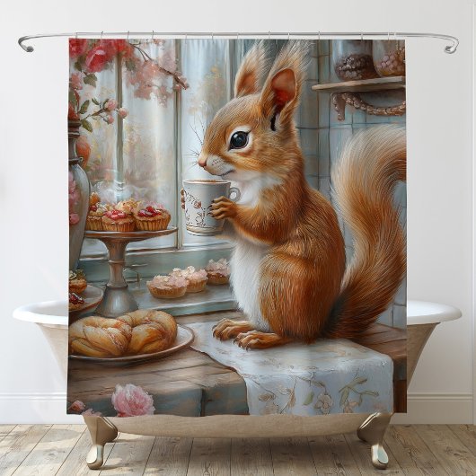 Spaßiger Eichhörnchen Duschvorhang