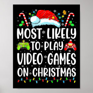 Spaßiger Gamer, der wahrscheinlich Videospiele auf Poster