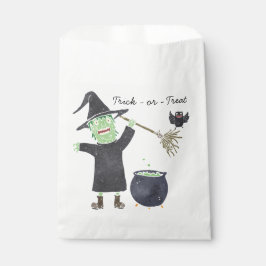 Spaßiger Halloween-Geschenkbeutel mit Hexe  Geschenktütchen
