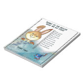 Spaßiger Hasen-Chore-Chart-Notizblock | Kinder  Notizblock (Rotiert)