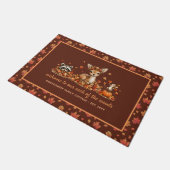 Spaßiger Herbst-Waldtiere personalisierter Herbst Fußmatte (Schrägansicht)