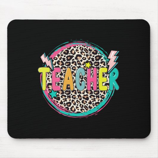 Spaßiger Leopard-Lehrer Glücklicher erster Schulta Mousepad (Vorne)