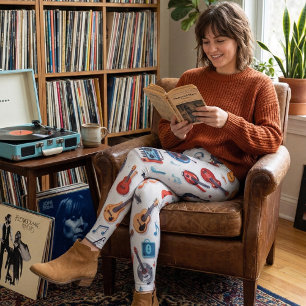 Spaßiger Musikliebhaber - Bunte Musikinstrumente Leggings