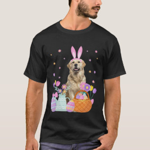 Spaßiger Ostergolden Retriever-Hund-Eier-Jagd-Korb T-Shirt
