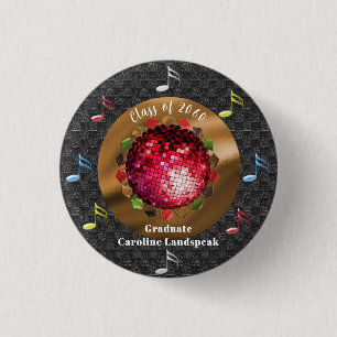 Spaßiger roter Disco-Kugel-Abschluss-Spaß Button