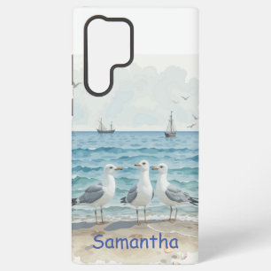 Spaßiger Sommerurlaub Sandstrand Möwen Samsung Galaxy Hülle