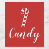Spaßiges CANDY CANE Muster | Weinetikett (Einzelnes Label)