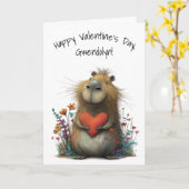 Spaßiges Capybara Frohen Valentinstag Karte (Gelbe Blume)