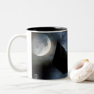Spaßiges gruseliges Design für Halloween Zweifarbige Tasse