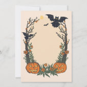 Spaßiges Halloween mit Kürbissen, Fledermäusen und Einladung (Rückseite)