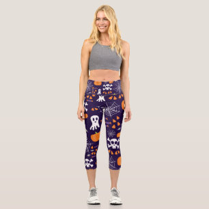 Spaßiges Halloween-Muster Capri Leggings