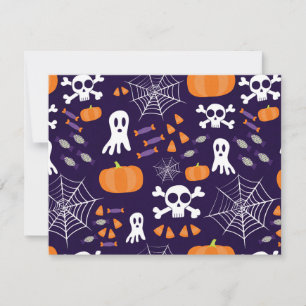 Spaßiges Halloween-Muster Einladung