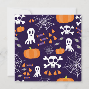 Spaßiges Halloween-Muster Einladung