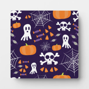 Spaßiges Halloween-Muster Fotoplatte