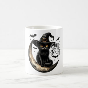 Spaßiges Kind der Nachtkatze Halloween Kaffeetasse