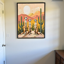Spaßiges Meerkatzen-Trio Wüstenkunst Poster
