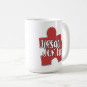 Spaßiges Puzzle-Junkie-Puzzle-Hobby-Logodesign Kaffeetasse (VorderseiteRechts)