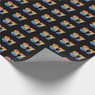 Spaßiges Regenbogen-Spektrum-Muster "37" Ereignis- Geschenkpapier
