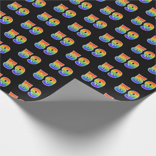 Spaßiges Regenbogenspektrum-Muster "59" Ereignis-N Geschenkpapier