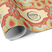 Spaßiges Retro individuelles "Ihr Logo hier" Geschenkpapier (Rolleneckpunkt)