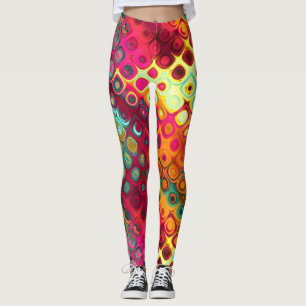 Spaßiges und buntes abstraktes tropisches Muster C Leggings
