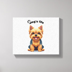 Spaßiges Yorkshire-Terrier-Illustration aus dem Hu Leinwanddruck