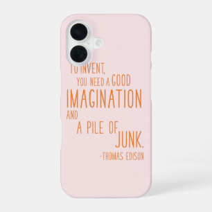 Spaßiges Zitat eines Erfinders, minimalistischer S iPhone 16 Hülle