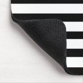 Spaßjailbird-gestreiftes Schwarzweiss-Muster Mousepad (Ecke)
