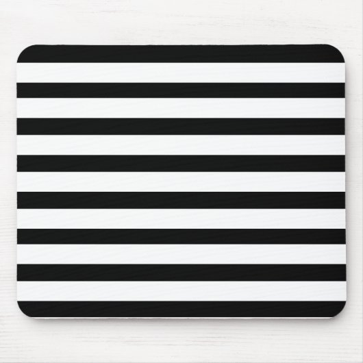 Spaßjailbird-gestreiftes Schwarzweiss-Muster Mousepad (Vorne)