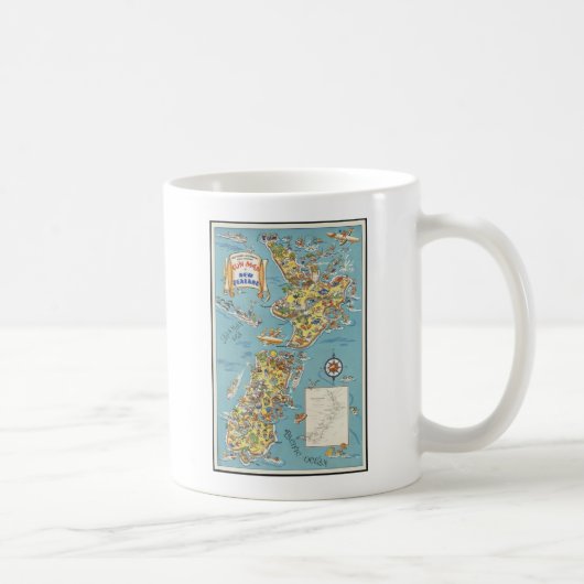 Spaßkarte von Neuseeland Kaffeetasse (Rechts)