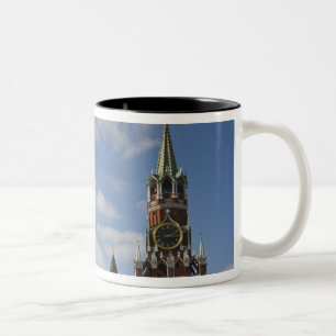 Spasskaya-Turm auf dem Roten Platz, Moskau, Russla Zweifarbige Tasse