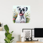 Spaßliebendes Boxerhund-Poster Poster (Heimbüro)