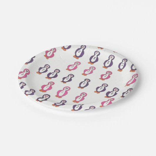 Spaßpenguin-Papier-Teller Pappteller (Schrägansicht)