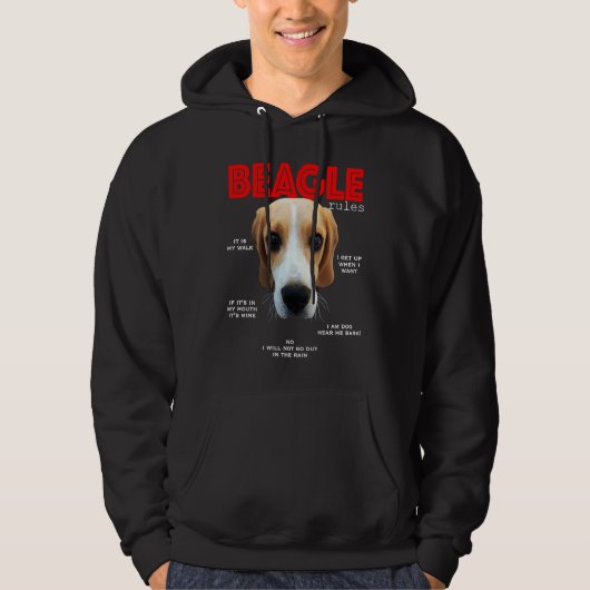Spaßregeln für den Beagle Hoodie (Vorderseite)
