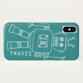 Spaßroboter nannte die aquamarinen u. weißen Case-Mate iPhone hülle (Rückseite (Horizontal))