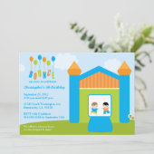 Spaßschlaghausjungen-Geburtstags-Party Einladung (Stehend Vorderseite)