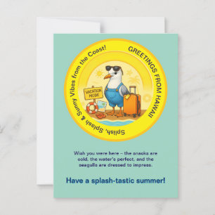 Spaßseegull spashtastic sonnige Ziel Gruß Postkarte
