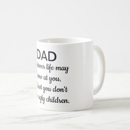 Spaßtext. Vaterbecher Kaffeetasse (VorderseiteRechts)