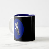 Spaßunicycle-Affe Zweifarbige Tasse (Vorderseite Links)