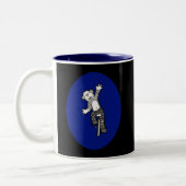 Spaßunicycle-Affe Zweifarbige Tasse (Links)