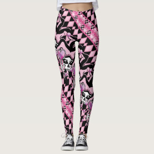 Spaßvogel des Herz-Schädels Leggings