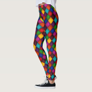 Spaßvogel-Hosen! MehrfarbenPatchwork-Muster Leggings