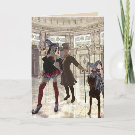 Spaßvögel in der Kostümgrußkarte Karte (Vorderseite)