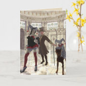 Spaßvögel in der Kostümgrußkarte Karte (Gelbe Blume)