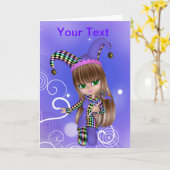 Spaßvogel-Mädchen-Gruß-Karte Karte (Gelbe Blume)