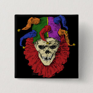 Spaßvogel-Schädel beängstigender Goth Button