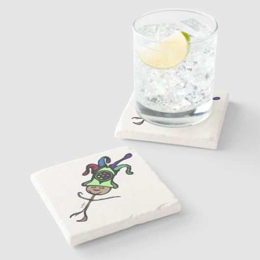 Spaßvogel-Untersetzer Steinuntersetzer (Seitenansicht)